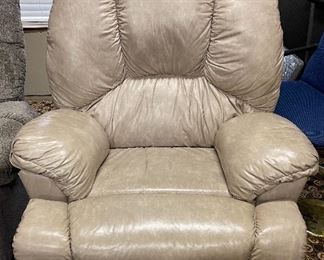Faux leather recliner