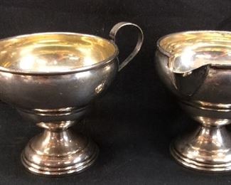 WEIGHTED STERLING CREAMER/SUGAR BOWL