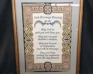 IRISH MARRIAGE BLESSING CLOTH FRAMED
