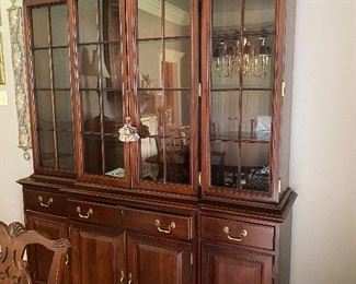 Beautiful mahogany china cabinet with glass doors