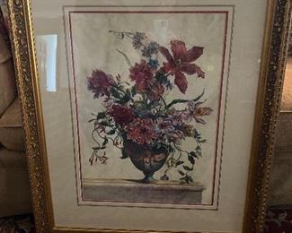 One of a pair large floral print