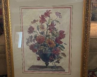 Second large floral print in pair