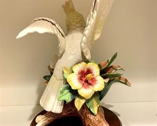 Back view of Fitz and Floyd Cockatoo Figurine