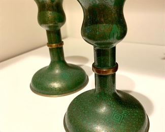 $48 - Cloisonne Candlesticks - 4 h