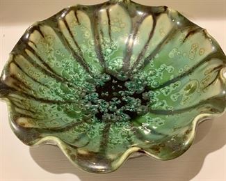 $38 - Signed Edgecomb Potters Ruffle-Edge Bowl - 7 diameter