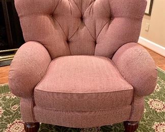 $1200 (pair) - Taylor King tufted Alexander Chairs with Ottoman - 39 h x 39 w x 40 d (excellent condition)