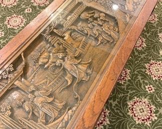 Detailed view of the Chinoiserie Relief Carving Table