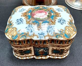 $60 - Decorative, hand-painted, ceramic jewelry box