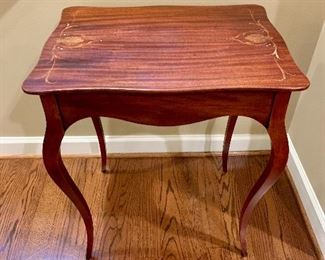 $150 - Wood Side Table with Inlay Top - 29 h x 24 w x 18 d