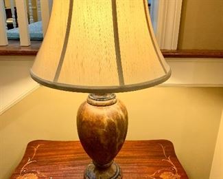 $150 - Solid Marble Table Lamp with Shade - 24.5 h x 15 d (Perfect Condition)