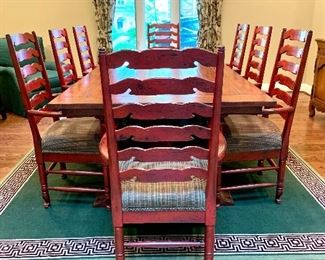 $1200 (set of 4) - 8 Dining Chairs. Selling in sets of 4.  Ladderback Chairs with Cushioned Seats - 26 x 20 x 22