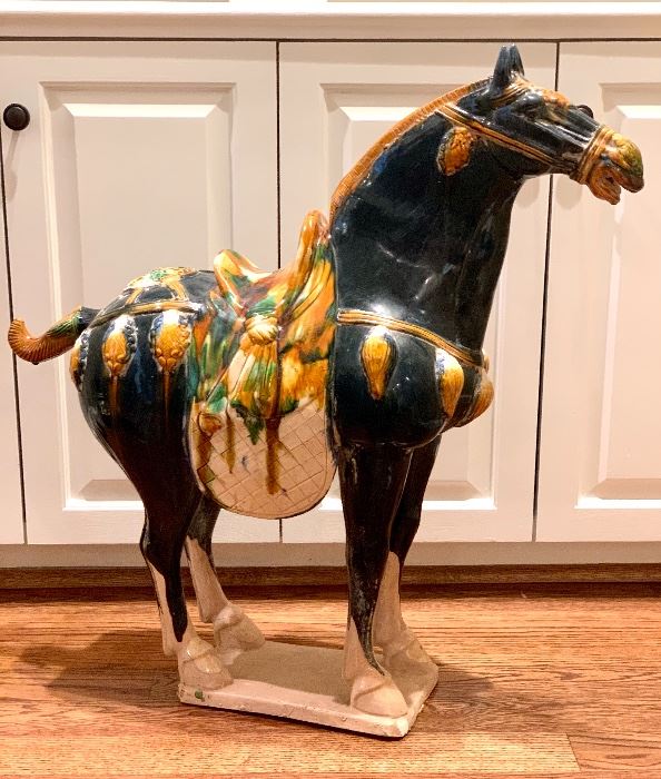 $300 - Large Scale Ceramic Tang Horse - 28 h x 29 w
