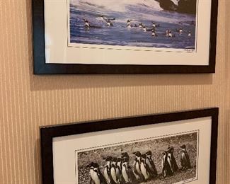 $200 - Signed WA Suhre penguin photos (pair) - 26 w x 13.5 h