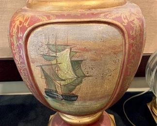 $100 - Table Lamp w/ Ocean Scene (so cool!) - 10 w x 33 h