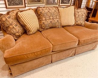 Taylor and King Velvet and Feather Down Sofa