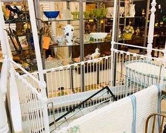 Iron Baby Bed with Bunnies and Canopy