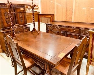 Solid Walnut Antique Dining Set