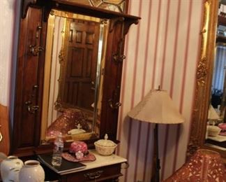 1940s hat rack with glass