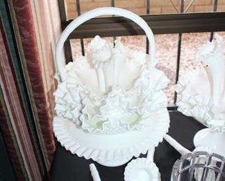 Fenton hobnail milk glass