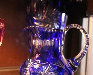 Bohemian crystal pitcher