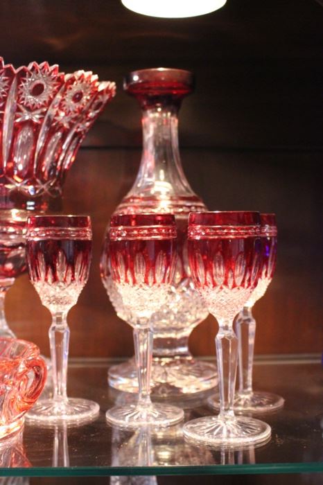 Waterford RARE bohemian crystal set - Decanter does have the top not pictured