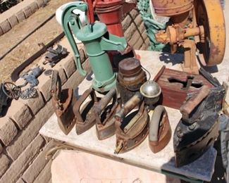 Vintage and antique pumps and irons