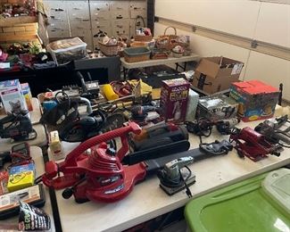 Toro blower, many Milwaukee and Craftsman tools, sanders, saws