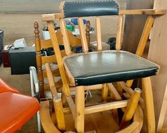 Leather seat vintage chairs