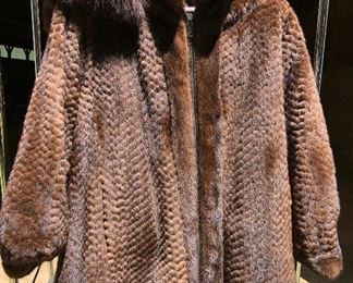Mink Coat with detachable hood. So cute!