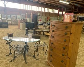 Glass top hall table