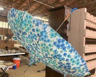 Vintage umbrella with blue handle