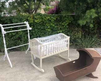 Antique Bassinet $50.00 Beige Rocking Bassinet $35