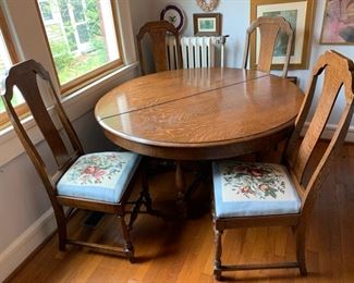 Oak Table and Four Chairs