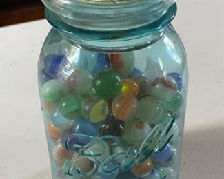 Ball Jar with Marbles
