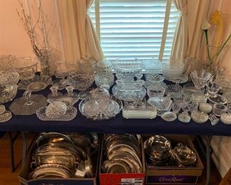 Lots of Elegant Glassware and Silver Plated Items