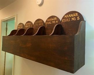 Original O. Henry Drugstore Manager Bins from 121 S. Elm St. Greensboro, N.C. (Represents the Five Different Store Locations) 