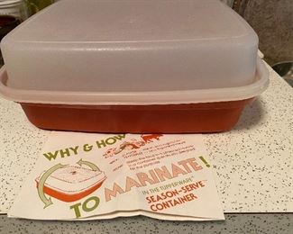 Vintage Tupperware Season Serve Container with Paperwork