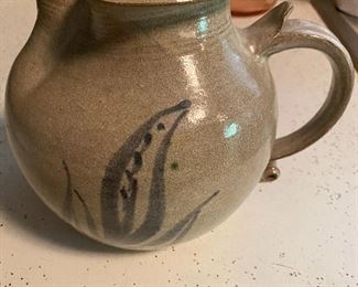 MW Rogers Decorated Pottery Pitcher