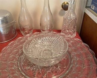 Waterford Crystal Decanter, Glass Decanters and Punch Bowl Bases 