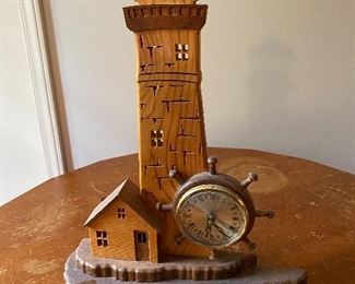 Handmade Lighthouse Clock (Fretwork Place Greensboro)