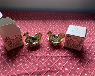 Miniature Hens on Nests