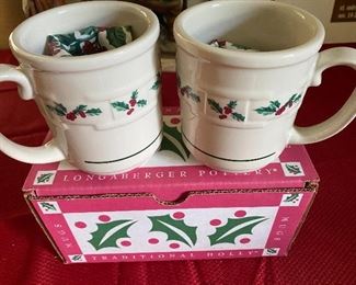 Longaberger Holiday Coffee Mugs