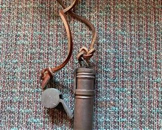 Vintage Match Safe and Whistle