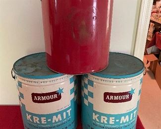 Vintage Armour Kre-Mit Shortening Cans