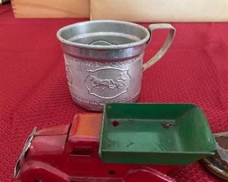 Small Old Pressed Steel Truck/Child's Cup