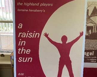 Vintage The Highland Players "a raisin in the sun" Lorraine Hansberry Advertising Poster (Play/Theater) 