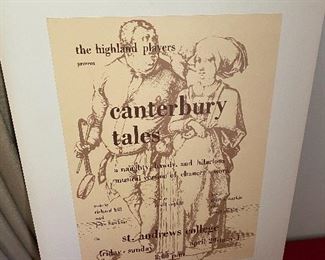 Vintage Highland Players "Canterbury Tales" Theater Poster