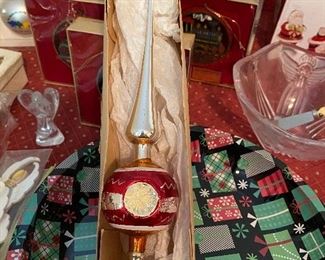 Vintage Glass Christmas Tree Topper