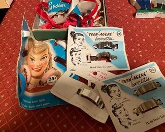 Vintage Hair Barrettes in Original Packaging