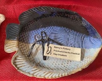 Nancy's Pottery Figural Fish Platter
